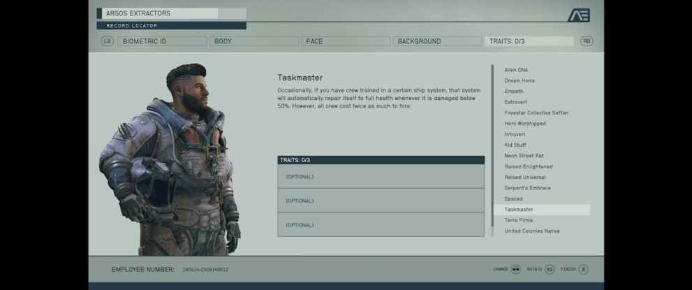 starfield taskmaster trait