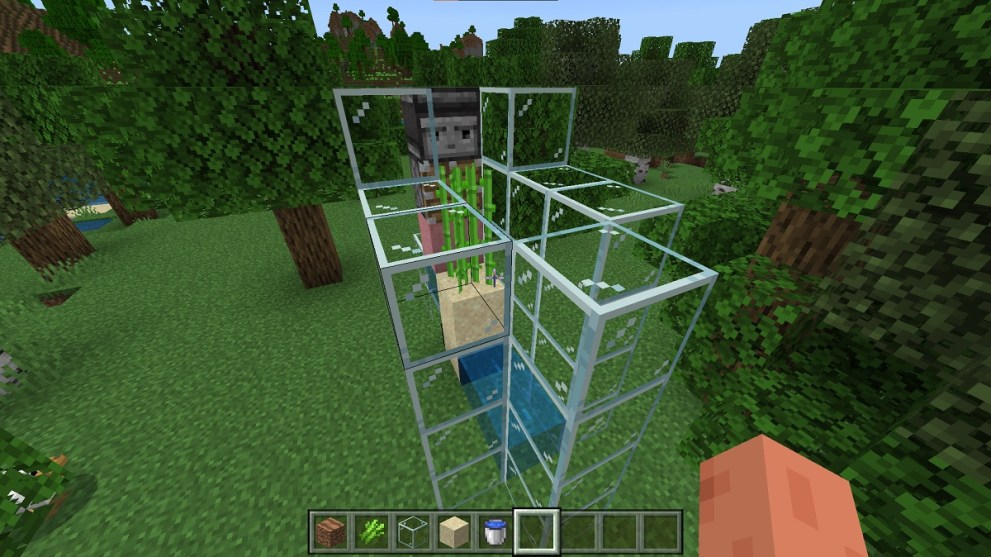 automatic sugar cane farm in minecraft