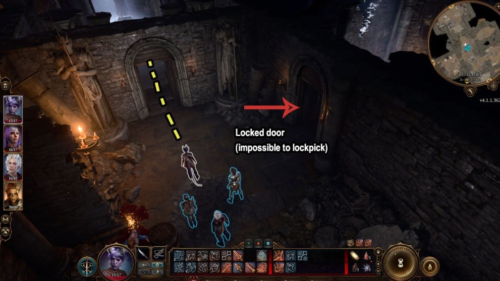 locked door in Baldur's Gate 3 Underground Ruins 