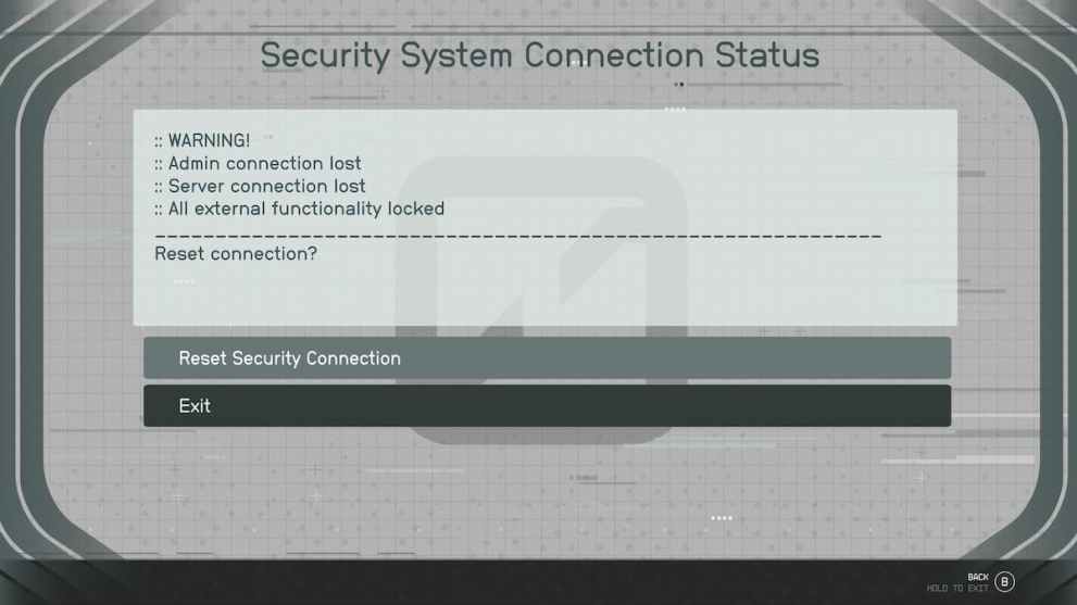 Grunt Work Reset Security System Connection Objective