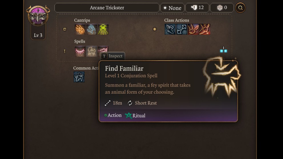 Baldur's Gate 3 Find Familiar Spell