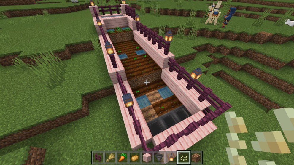 semi automatic crop farm in minecraft