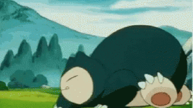 Snorlax crawling into the wilderness