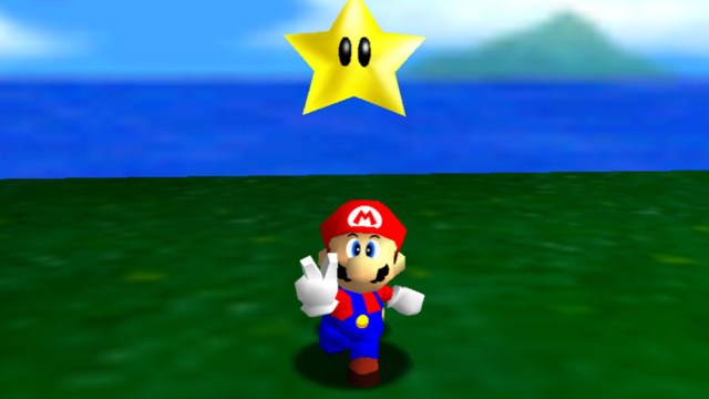 Collecting a Star in Super Mario 64