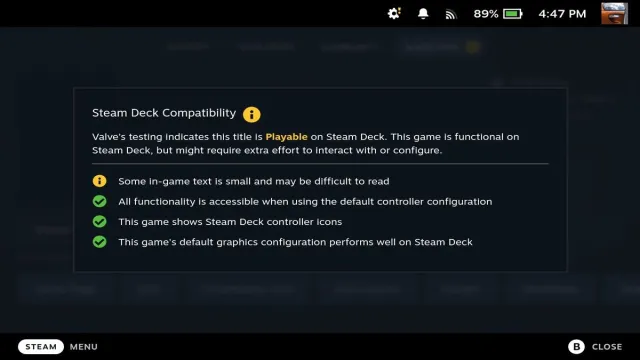CS2 Steam Deck Status