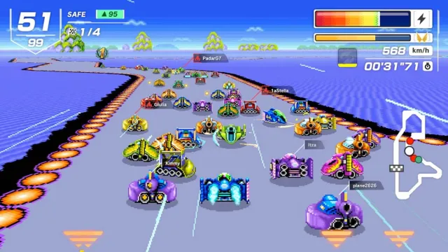 A promotional shot of F-Zero 99
