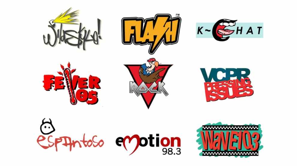 The logos for radio stations in GTA: Vice City