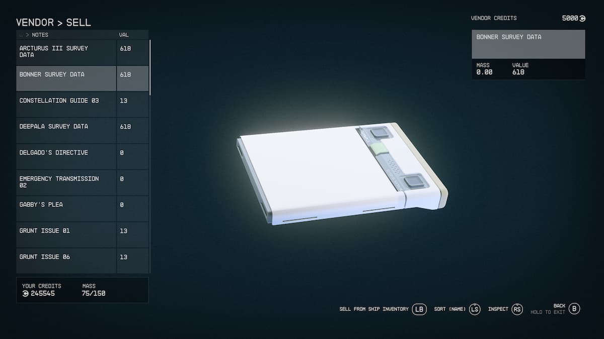 How to Sell Survey Slates in Starfield