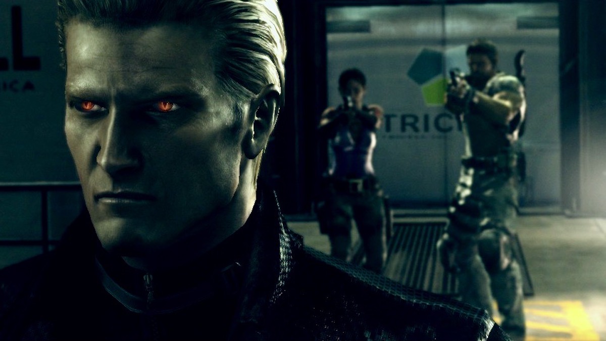 Sheva Alomar and Chris Redfield corner Albert Wesker in Resident Evil 5