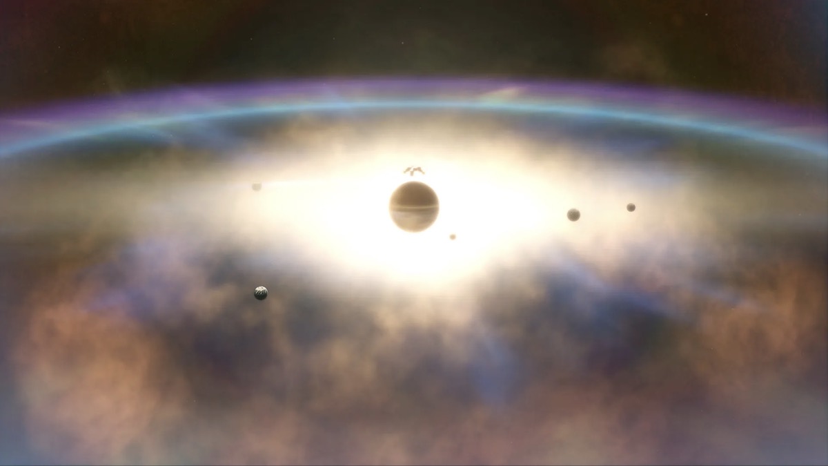 Stellaris interstellar bodies, black hole surrounded by space gas