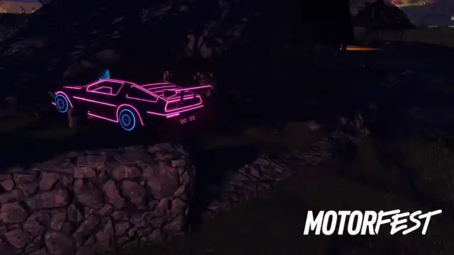 Crashing off course in a DeLorean in The Crew Motorfest