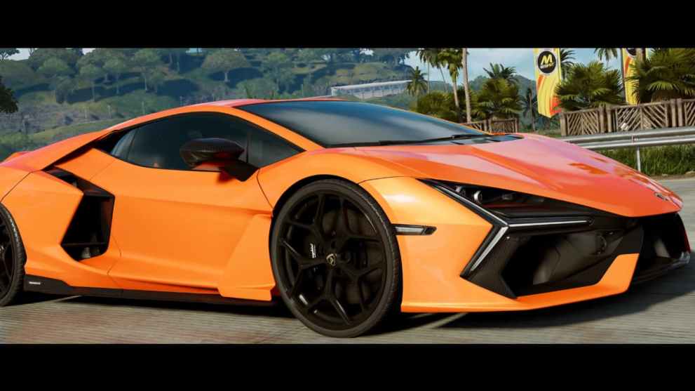 An orange Lamborghini