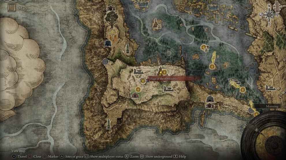 Elden ring map where albus is