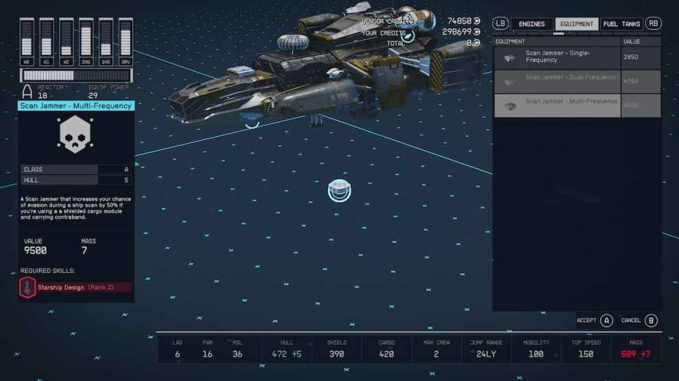 A Scan Jammer which can be purchased on The Red Mile from Lon Anderssen in Starfield.