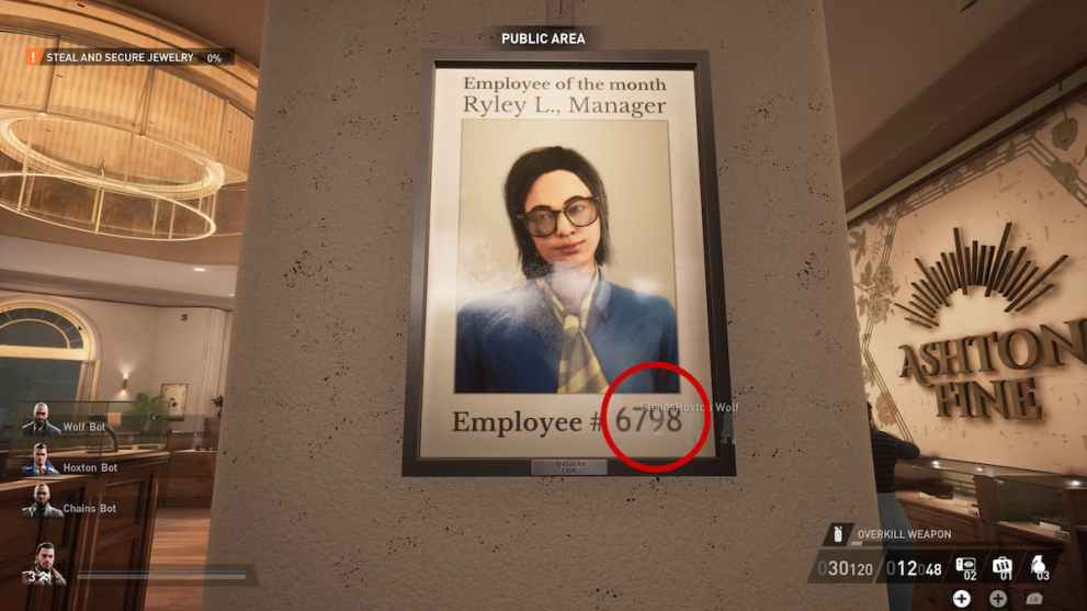 Employee Number Code in Dirty Ice Heist Payday 3