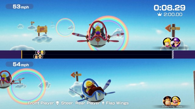 mario party superstars peach flying plane