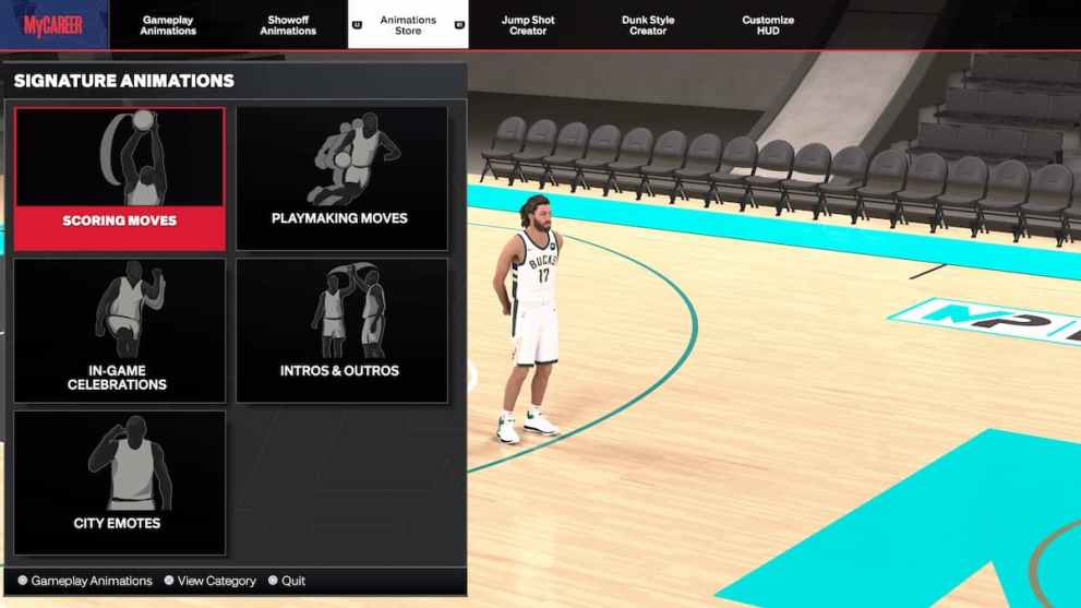 Buying Animations NBA 2K24