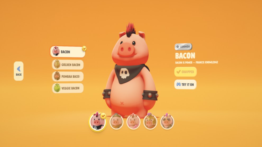 Party Animals who is the Bacon character
