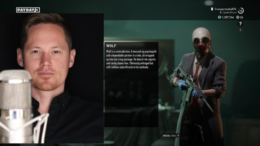 Payday 3 voice actors nicklas berglund wolf