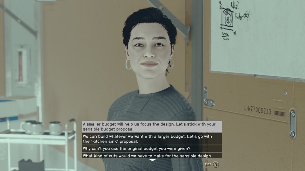 picking a budget for overdesigned mission in starfield