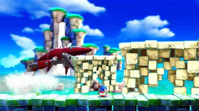 shark chasing sonic in ocean stage