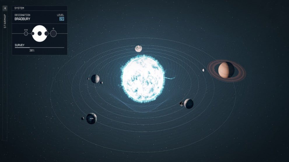 Starfield what is in the Bradbury star system