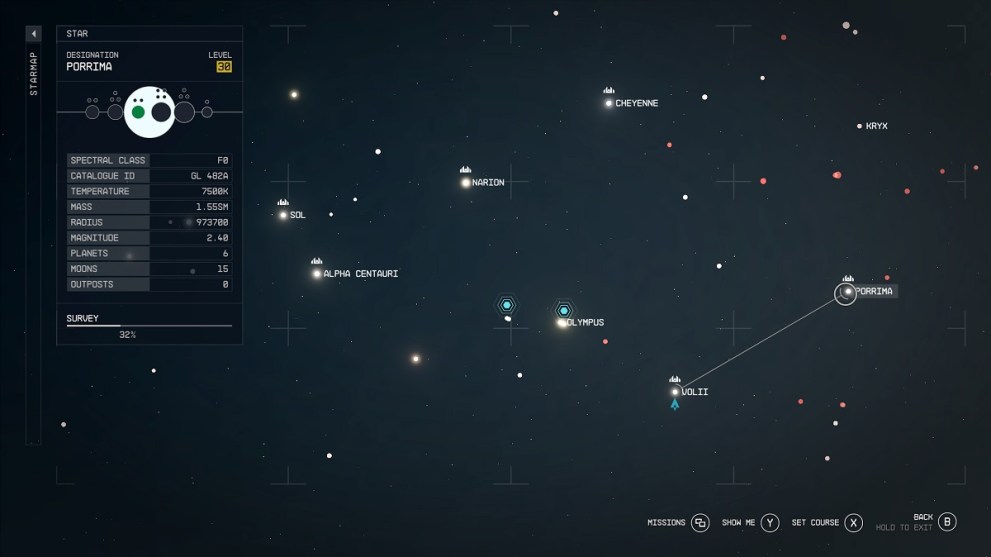 where to find porrima star system in starfield