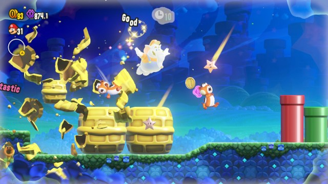 elephant and star power up in super mario wonder stage