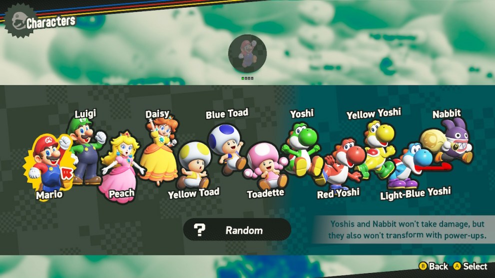 character roster in super mario wonder