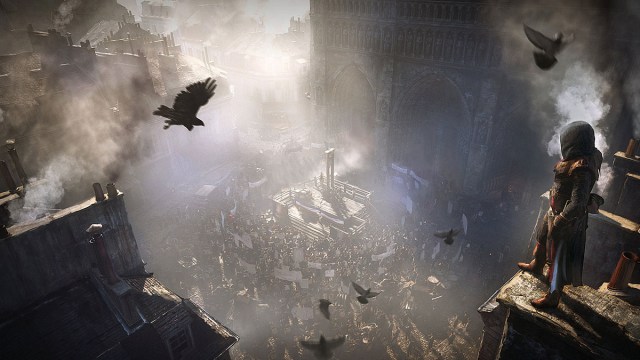 Arno watching over Paris in Assassin's Creed Unity Key Art