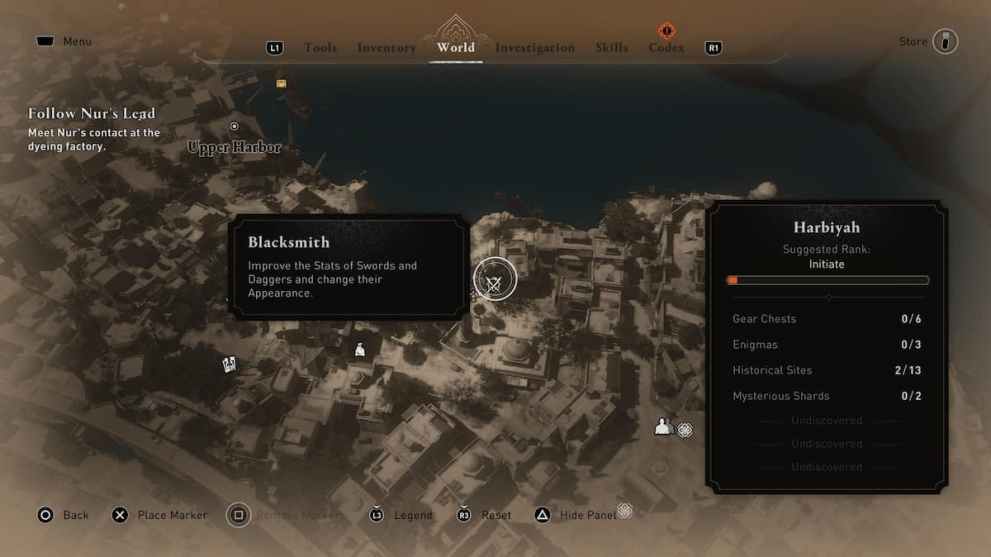 Blacksmith Icon on Assassin's Creed: Mirage Map