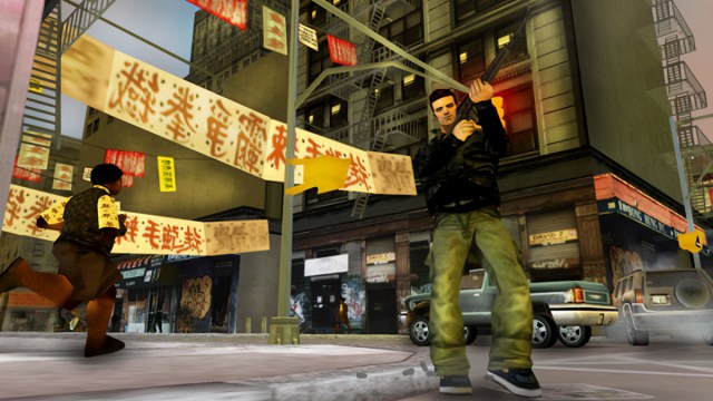 Claude with rifle in Grand Theft Auto 3