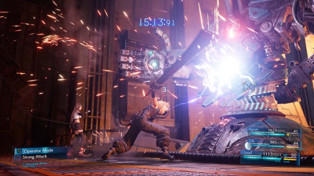 Cloud and Tifa boss battle in Final Fantasy VII Remake