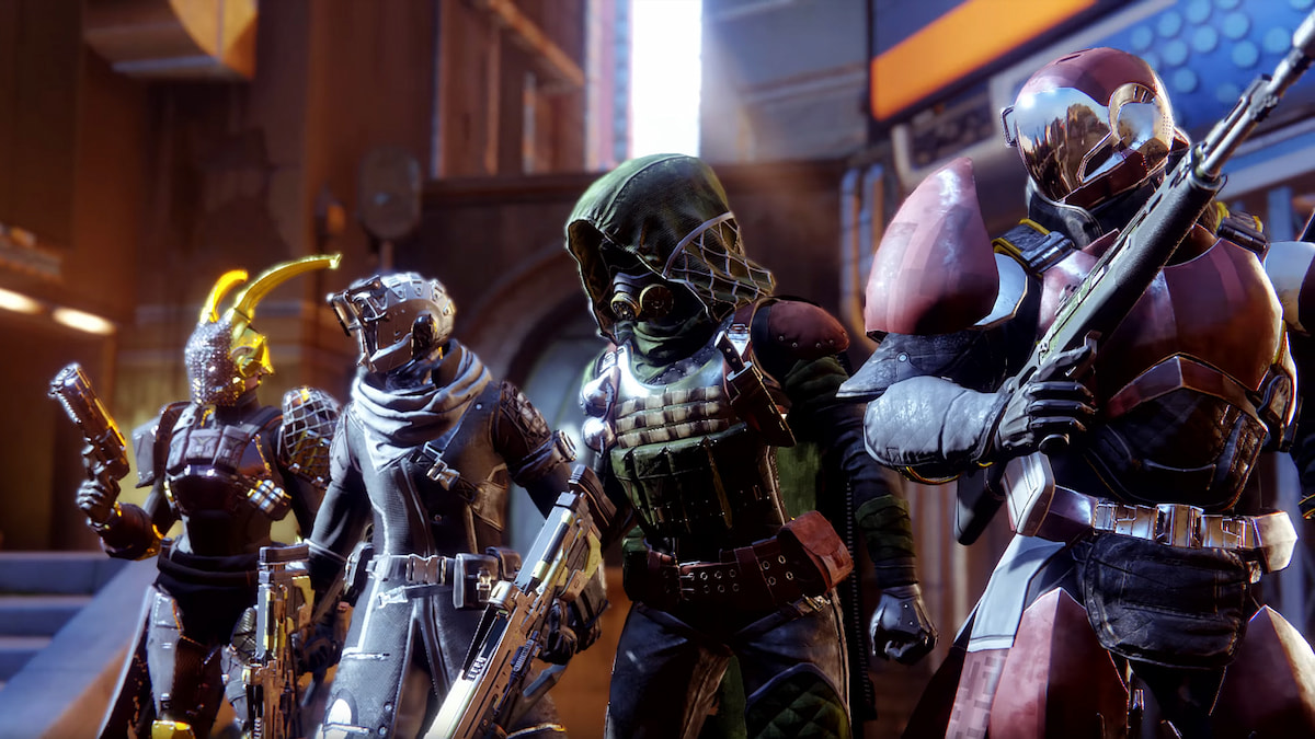 Destiny 2 Guardians lined up during a PvP Crucible match