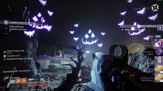 Gameplay of a Legend Haunted Sector in Destiny 2 Festival of the Lost
