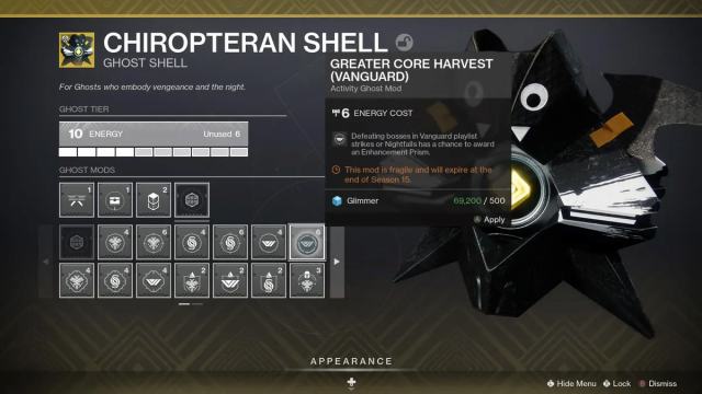 A Ghost's current mod system in Destiny 2
