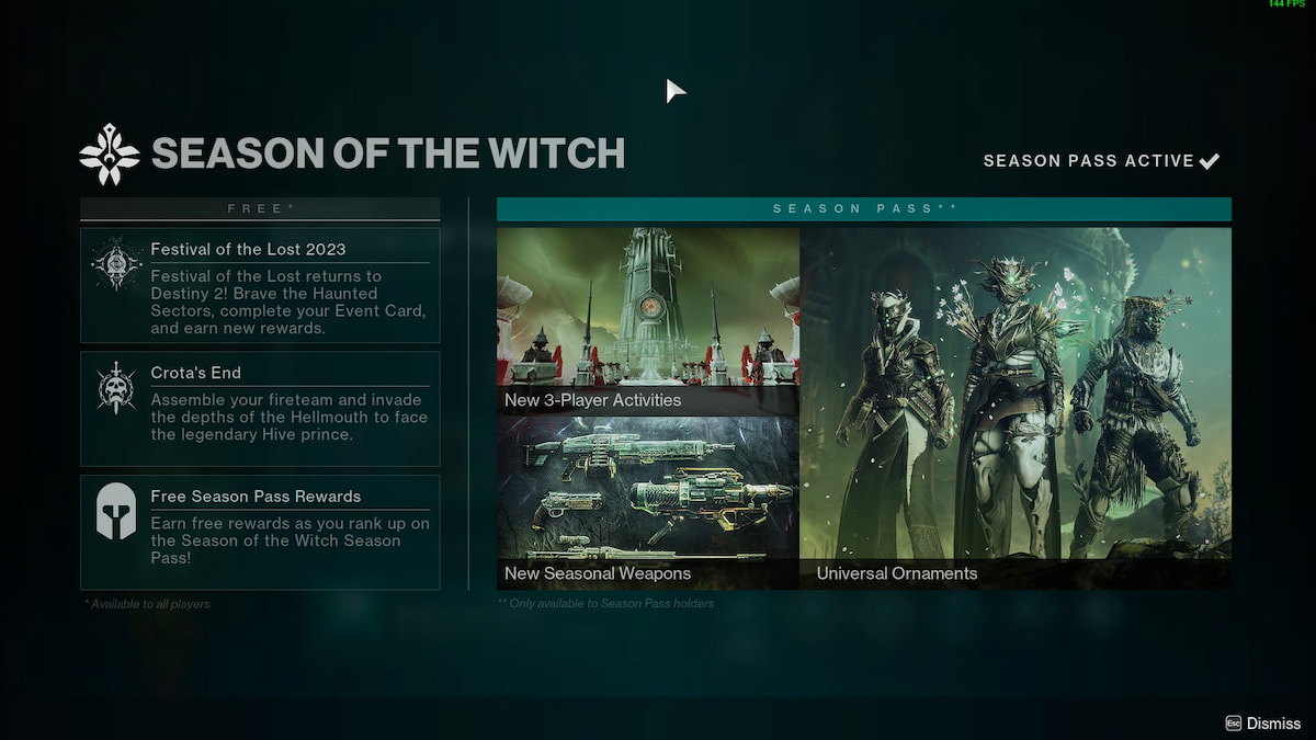 Destiny 2 Season of The Witch splash screen