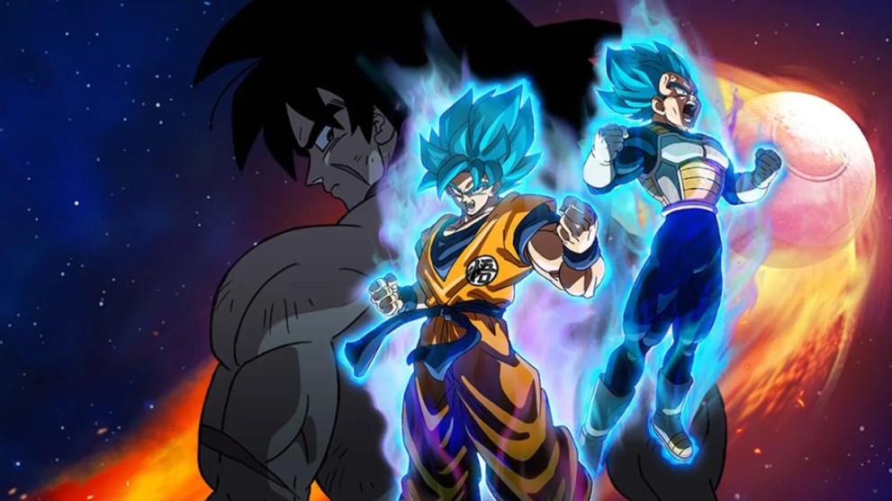 Goku and Vegeta in Front of Broly in Dragon Ball Super Broly Key Art