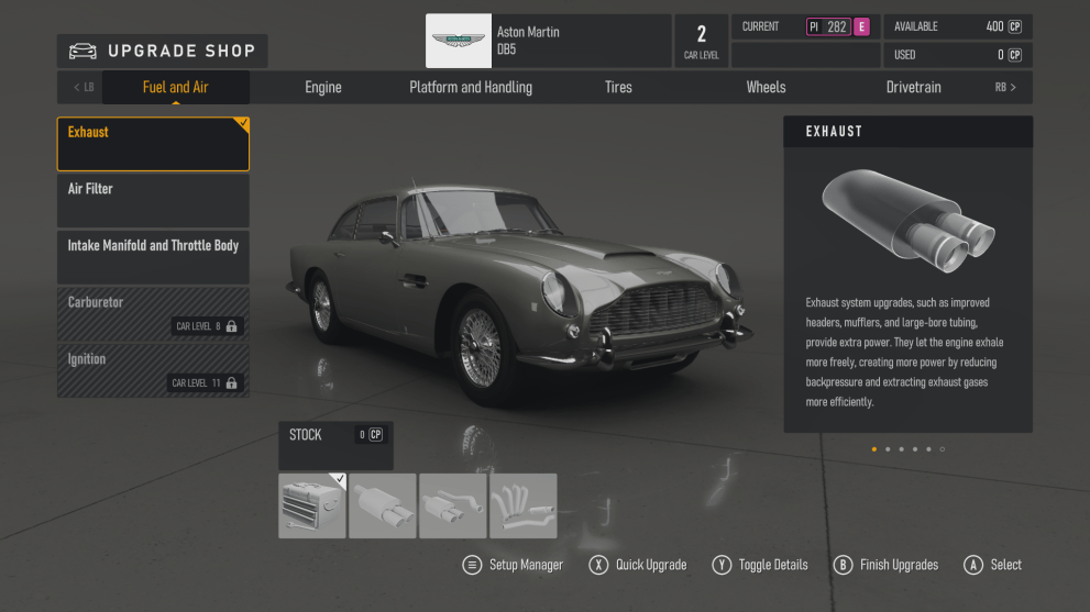 forza motorsport upgrade shop customization