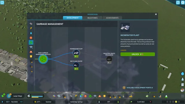 Garbage Management progression tree in Cities Skylines 2