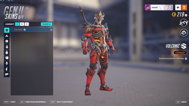 Genji's Volcanic skin in Overwatch 2