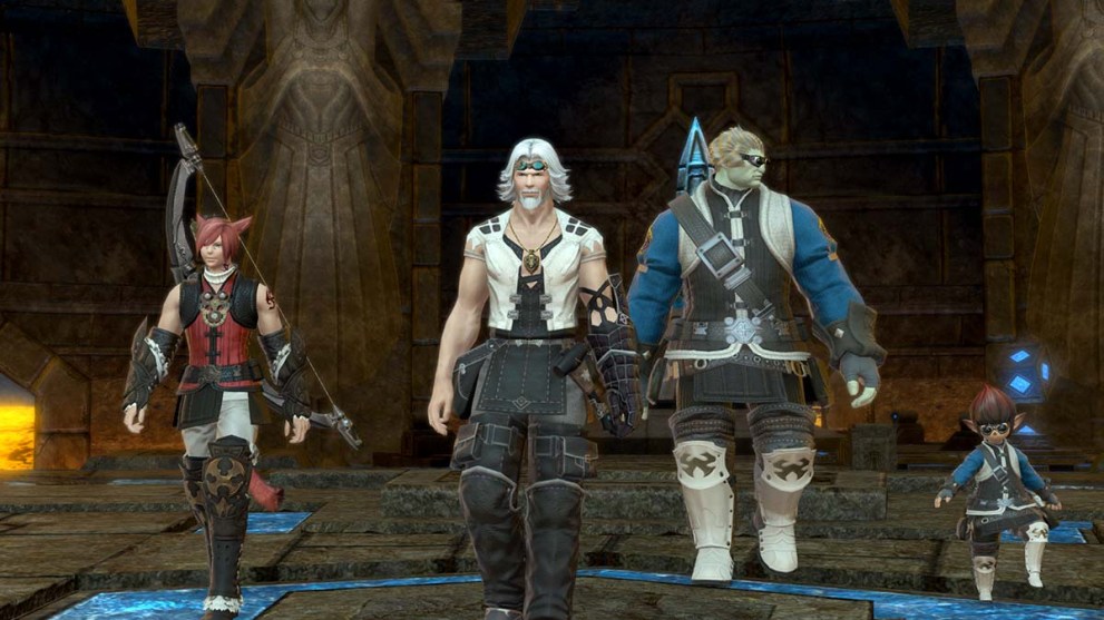 Graha, Cid, Biggs and Wedge in Final Fantasy 14
