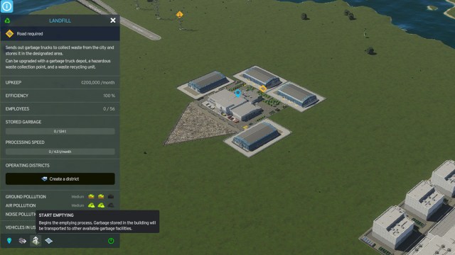How to empty landfill in Cities Skylines 2