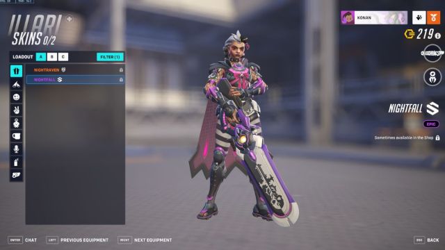 Illari's Nightfall skin in Overwatch 2