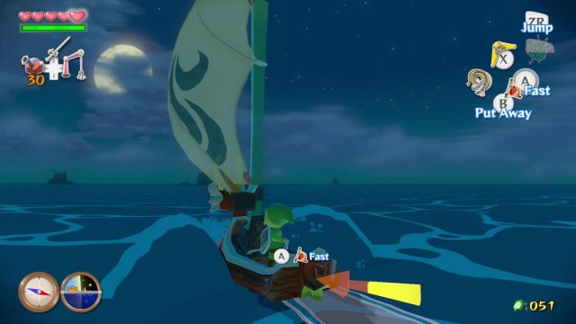 Legend of Zelda Wind Waker, Sailing the seas