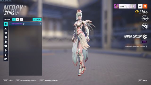 Mecy's Zombie Doctor skin in Overwatch 2