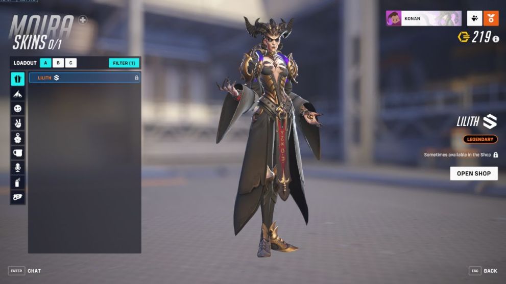 Moira's Lilith skin in Overwatch 2