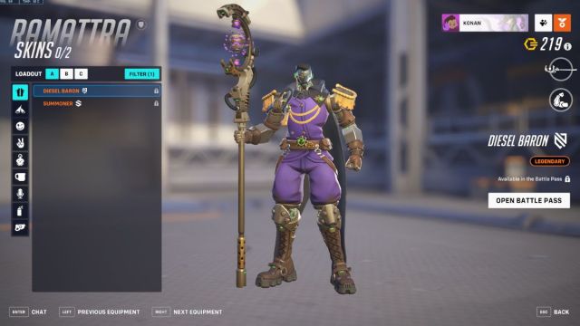 Ramattra's Diesel Baron skin in Overwatch 2