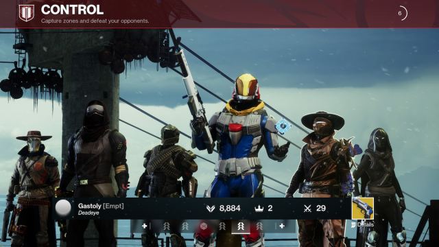 A Guardian lineup during the start of a Crucible match
