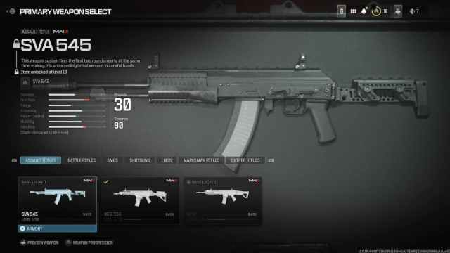 SVA 545 Assault Rifle in Modern Warfare 3